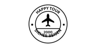 Einfaches Reise-Werbelogo in Form einer Briefmarke