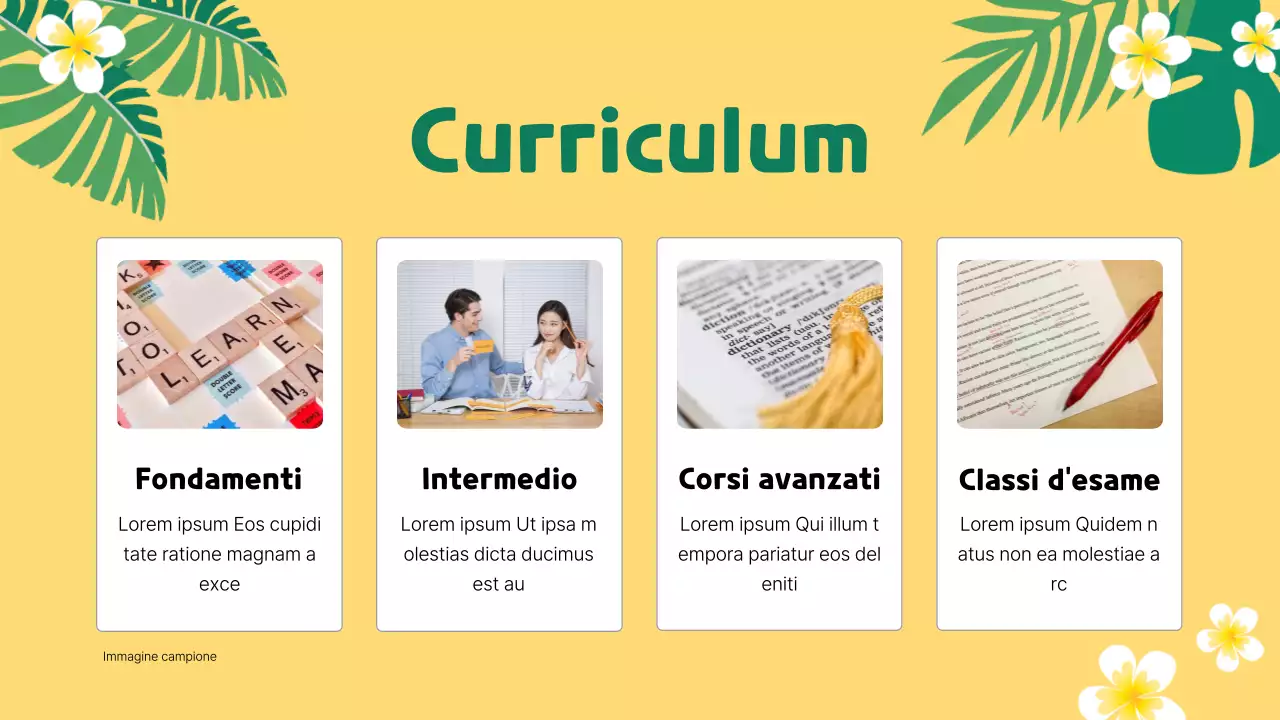 Promuovete le offerte speciali per le vacanze scolastiche in giallo e verde.