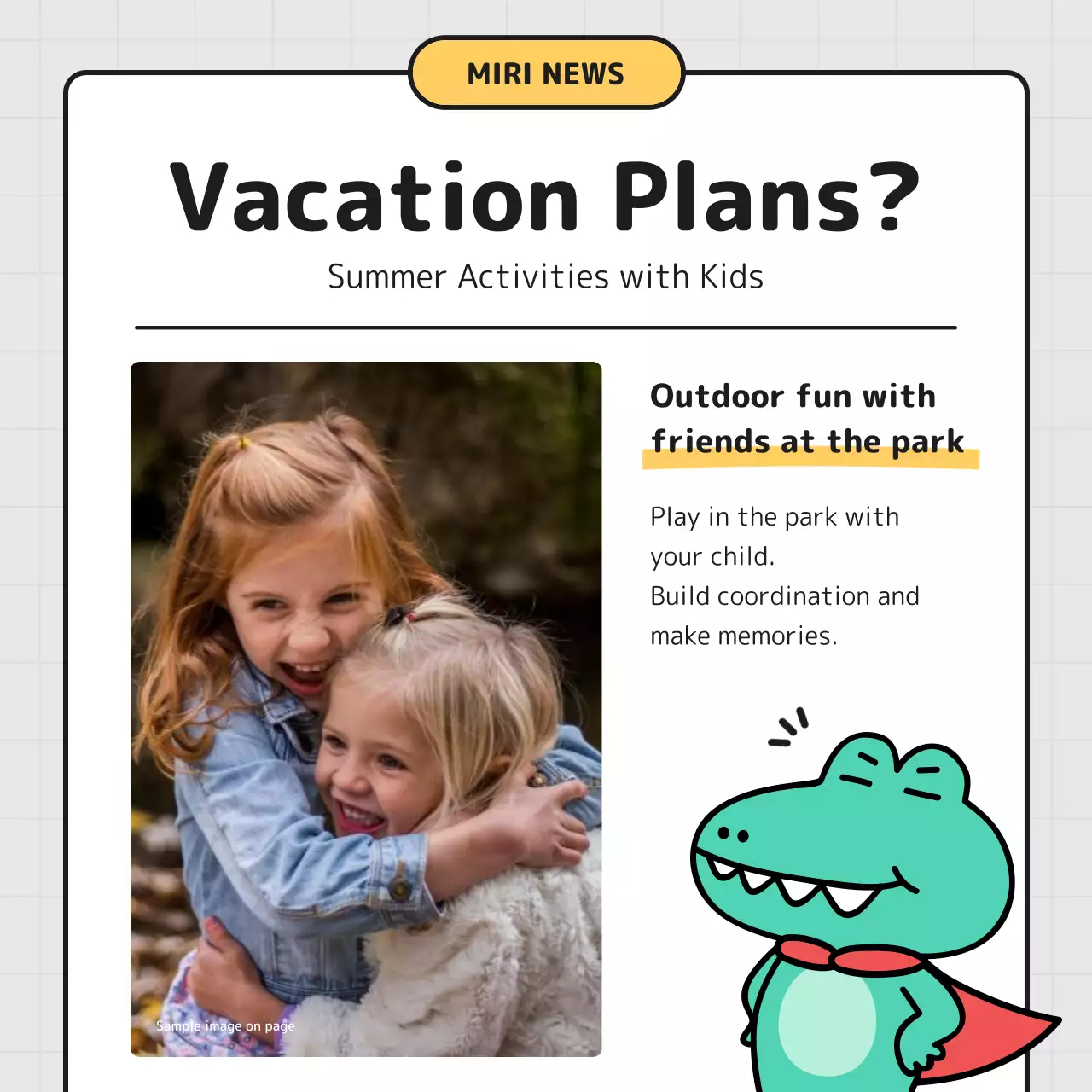 White Modern Vacation Newsletter Social Media Post