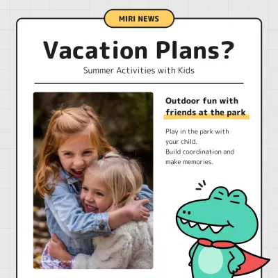 White Modern Vacation Newsletter Social Media Post