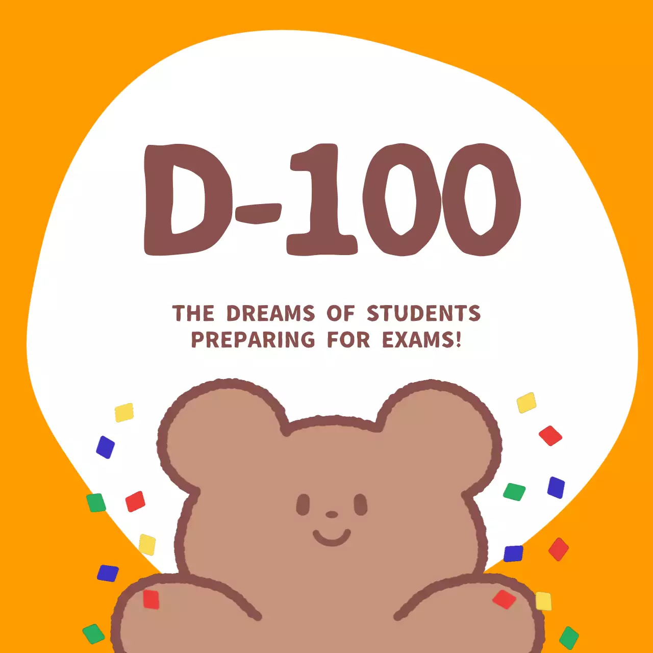 A simple orange and brown test-taker support post