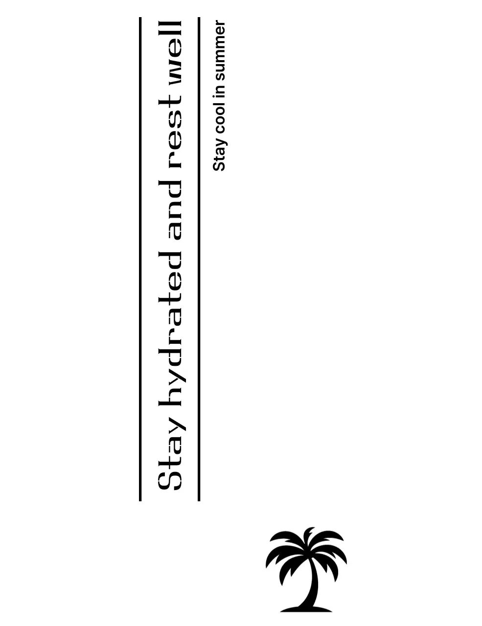 A cleanly organized typography layout and palm trees in the promotion