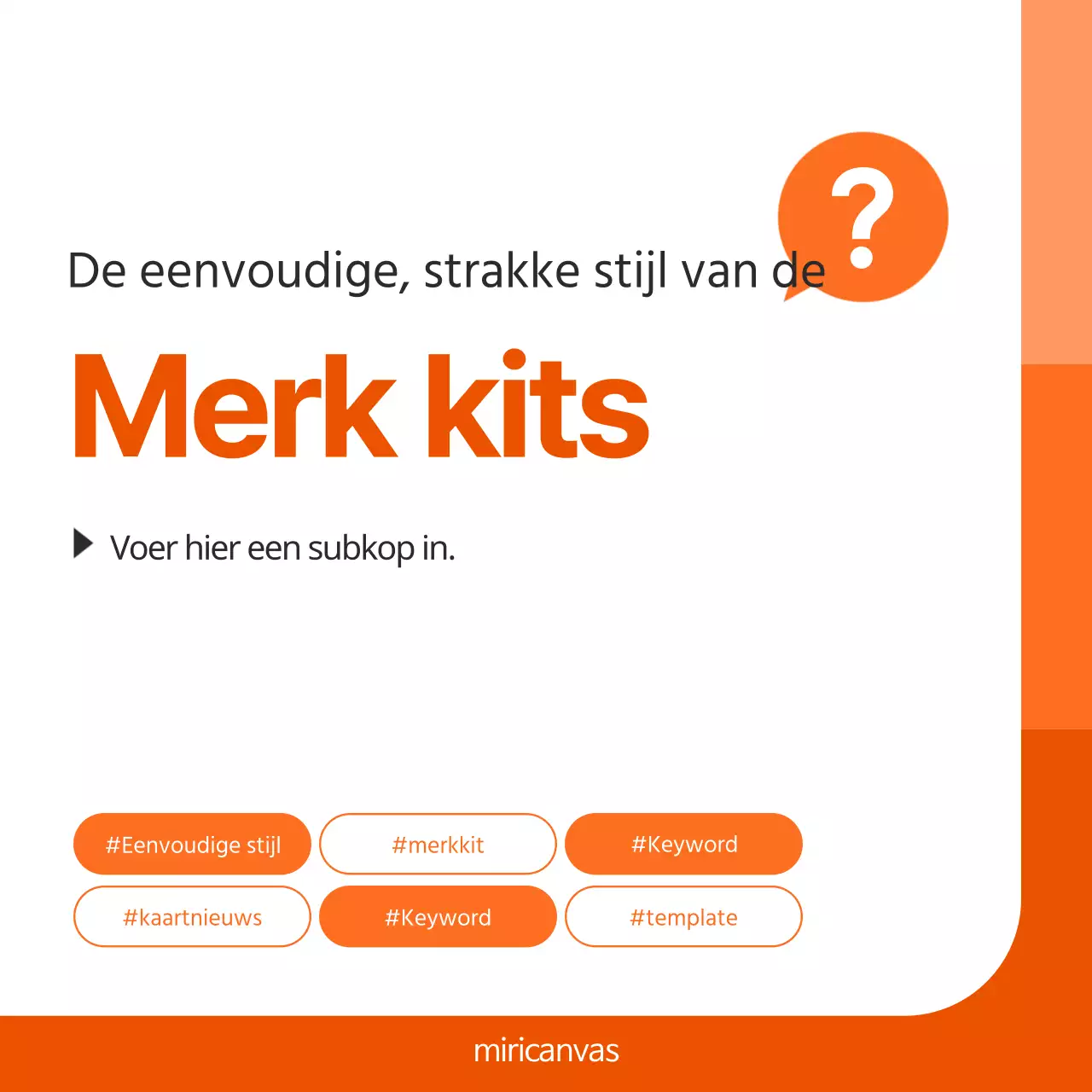 Promoot een eenvoudig merk in wit en oranje