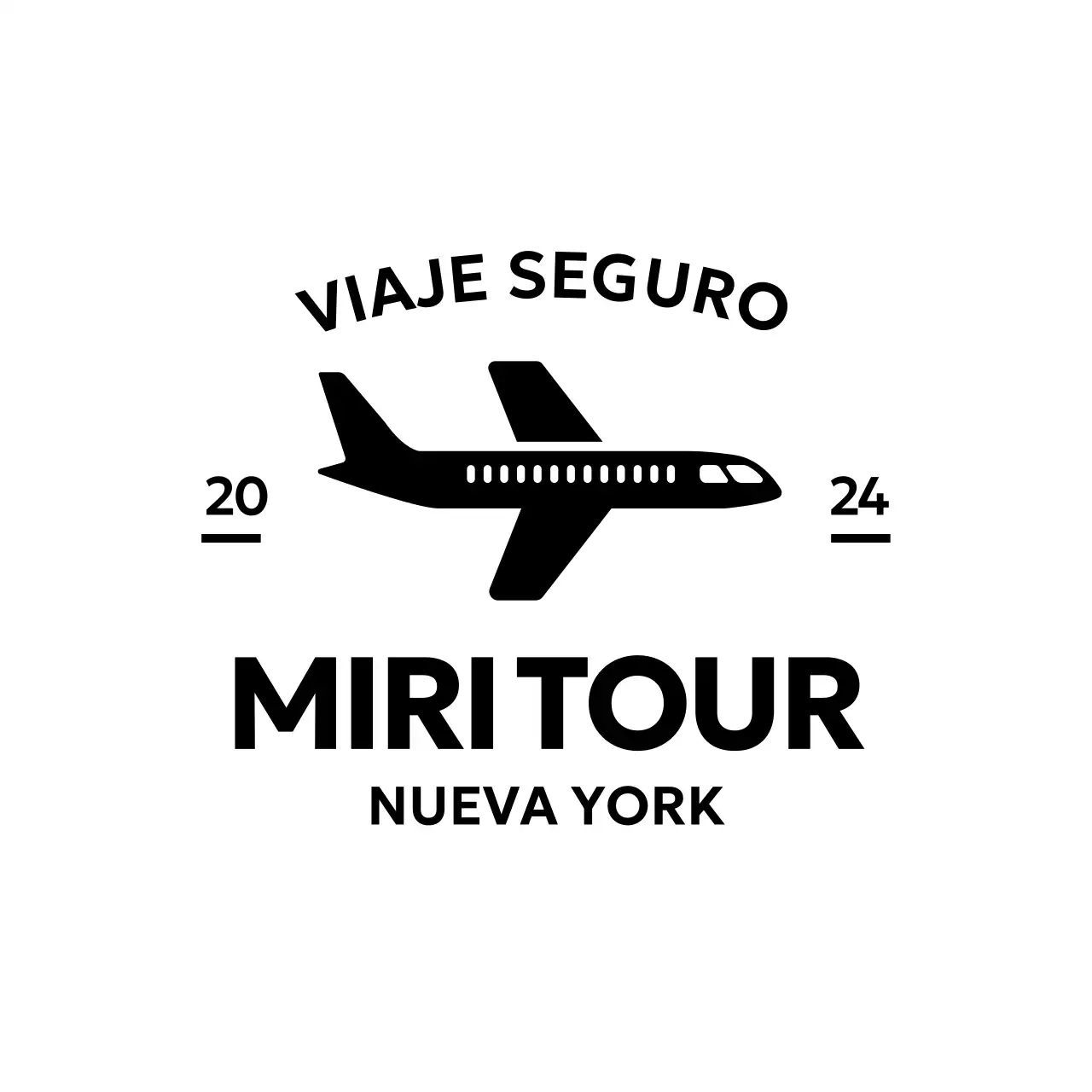Logotipo promocional de viaje con un avión