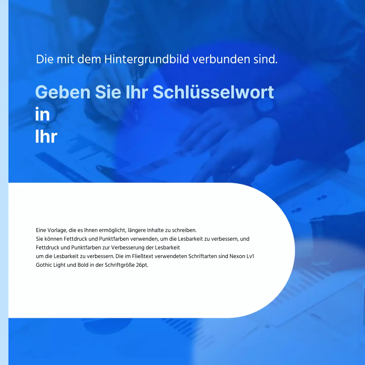 Ein einfacher Business-Newsletter in Blau und Weiß
