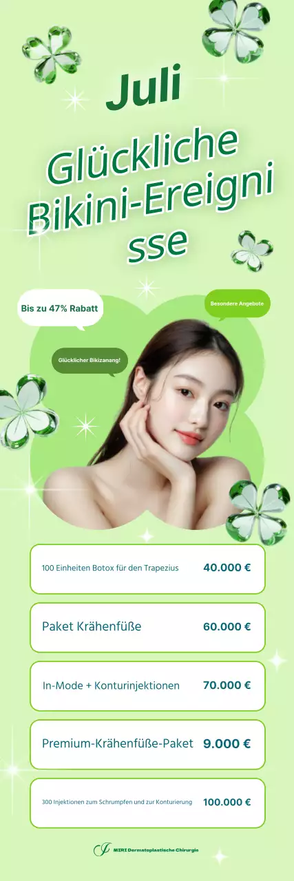 Helle und fröhliche Banner für Veranstaltungen und Verfahren der Dermatoplastik