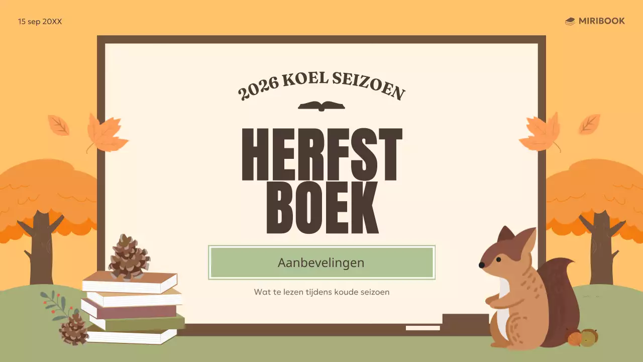 Een selectie van herfstige boekaanbevelingen in oranje en groen