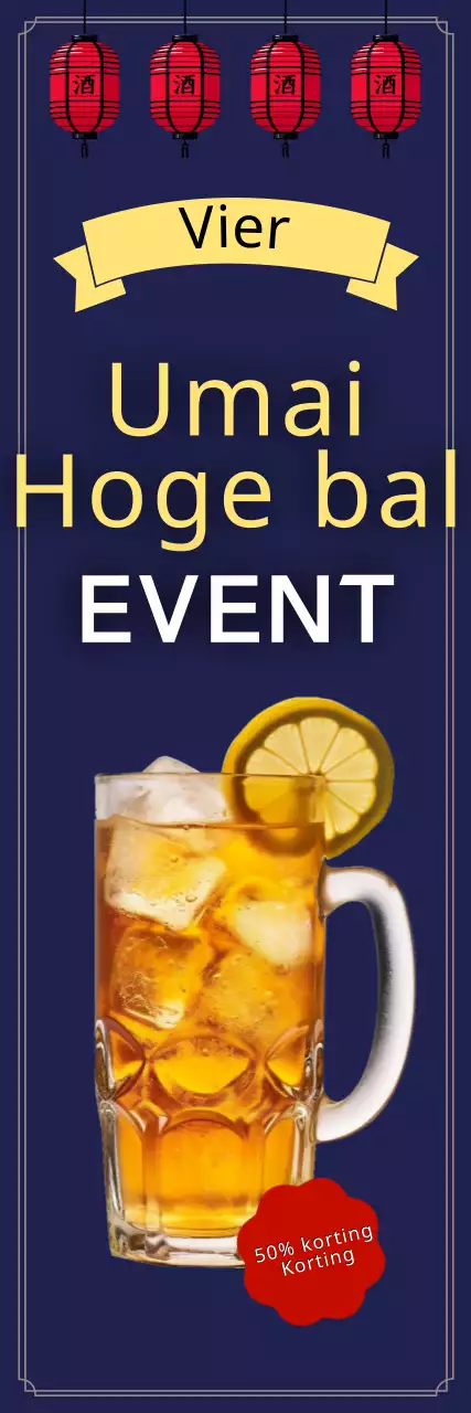 Izakaya highball menubord banner met houten achtergrond