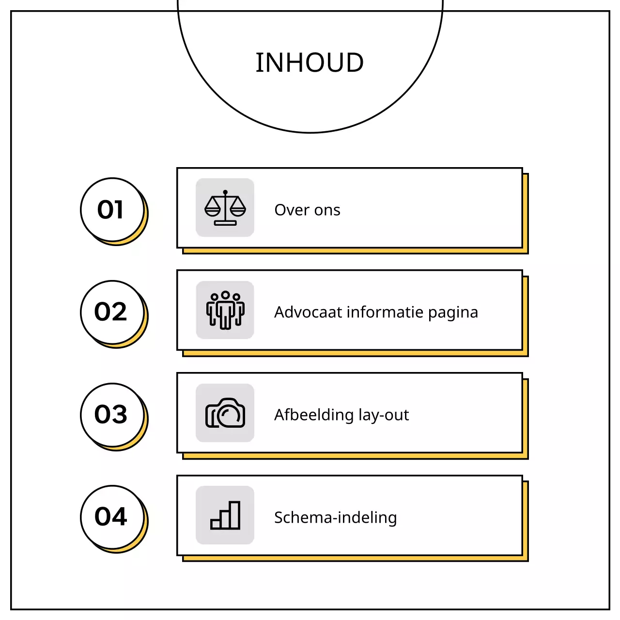Een eenvoudige geel-zwarte zakelijke prospectus