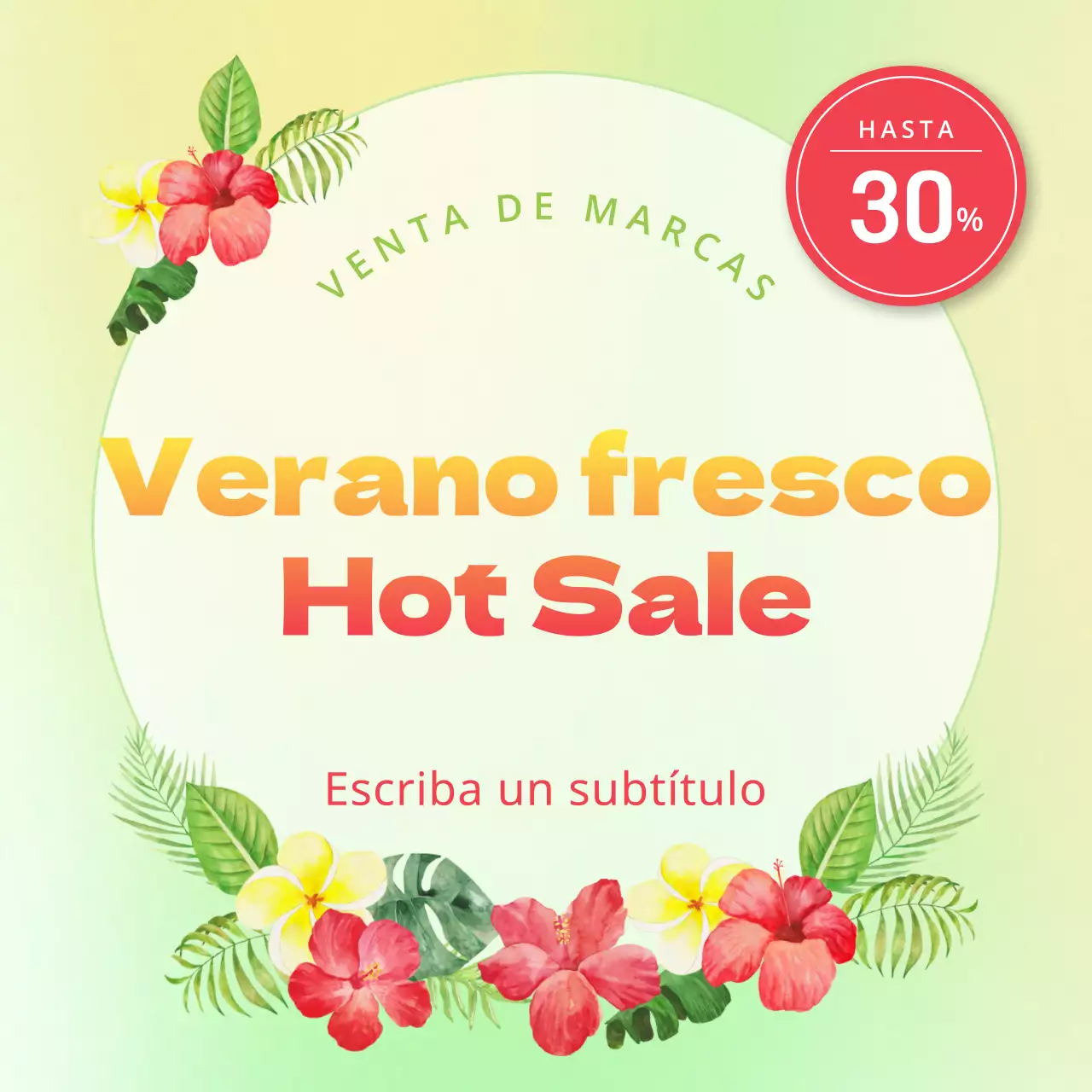 Funda con fondo floral de estilo tropical en menta y rosa fuerte