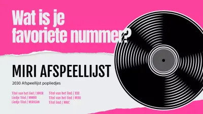 Hot pink en zwart gemarkeerde afspeellijst covers