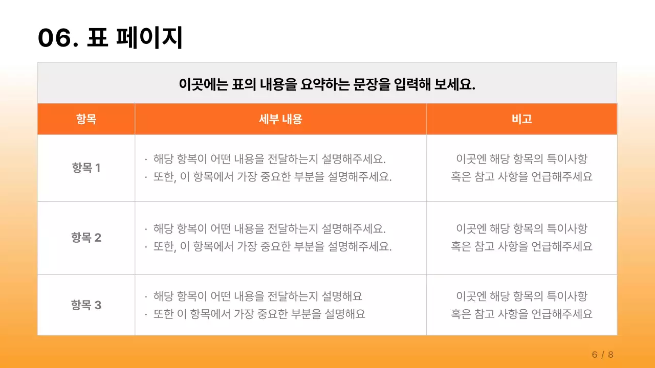 주황과 하늘색의 심플한 기업 보고서