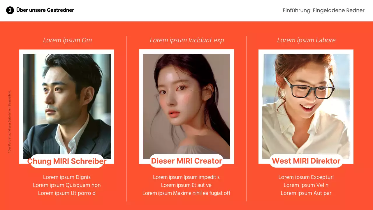 Modernes Sprechdeck in Orange und Schwarz-Weiß