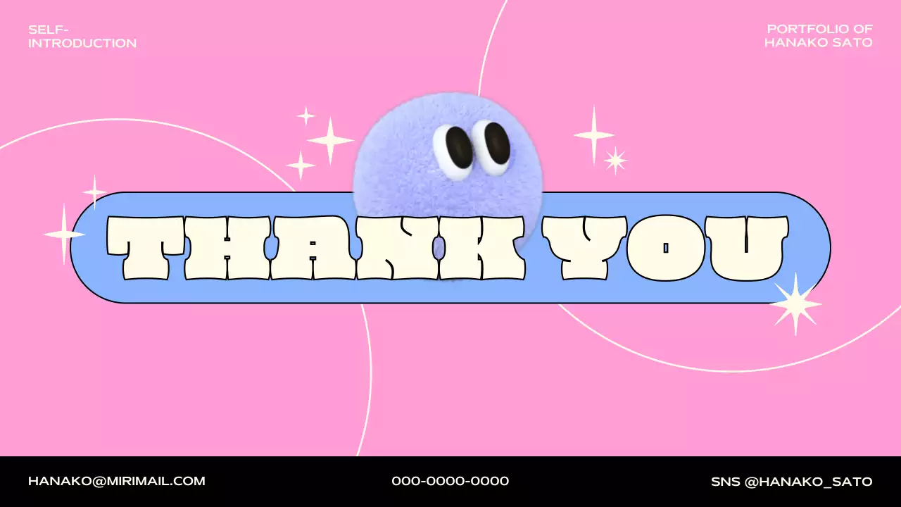 ピンク かわいい 自己紹介 プロフィール プレゼンテーション