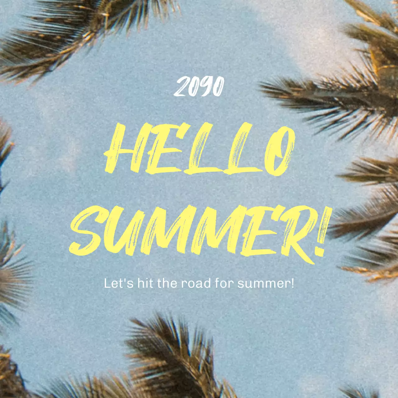 Yellow Retro Summer Invitation Social Media Post