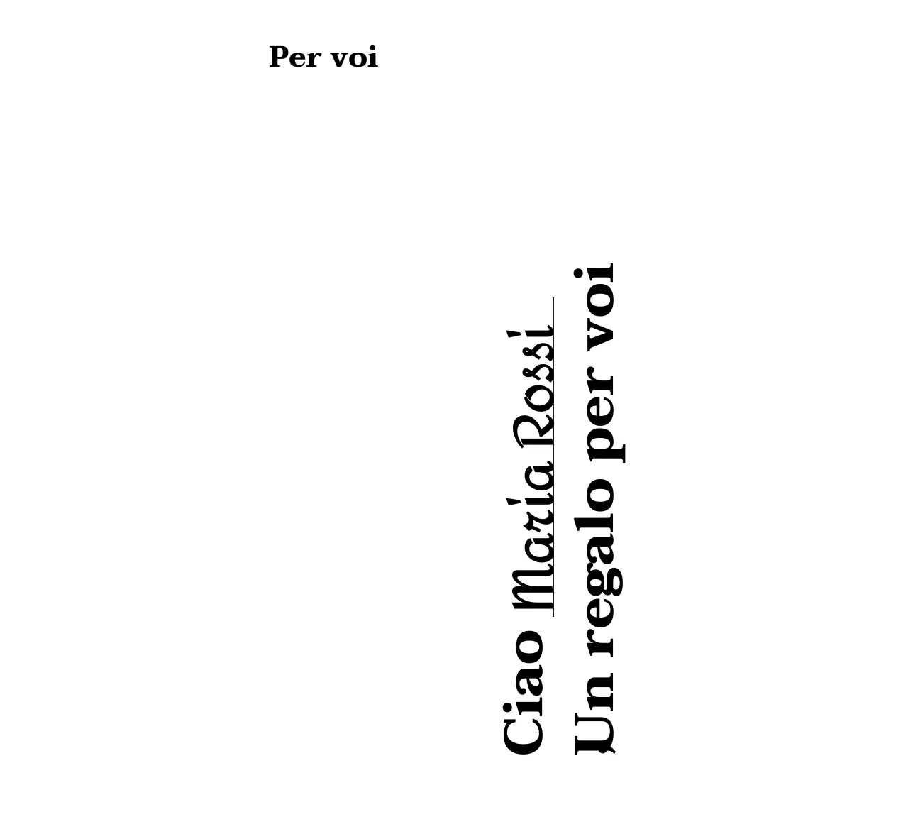 Un regalo da conservare con un font serif scritto a mano e ricco di sentimento.