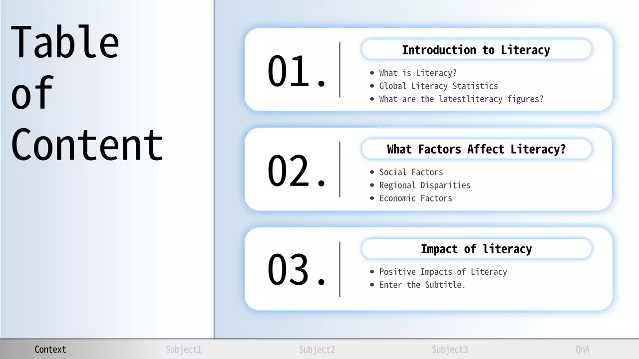 Blue Modern Literacy Guide Presentation