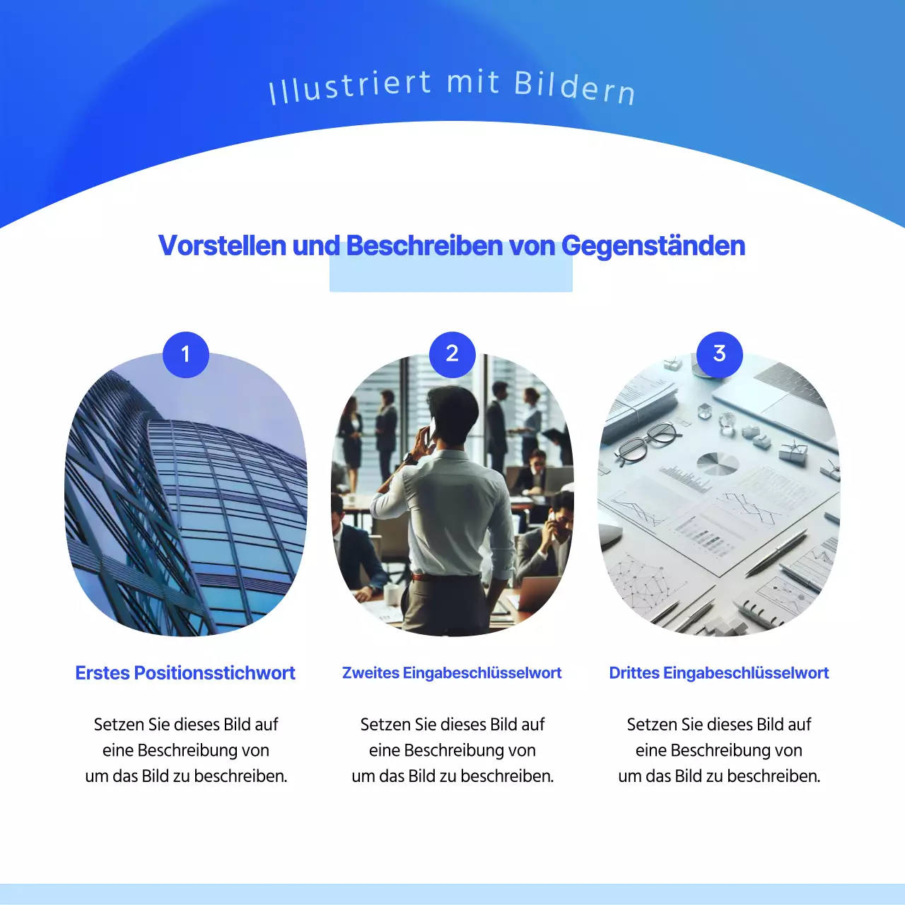 Ein einfacher Business-Newsletter in Blau und Weiß