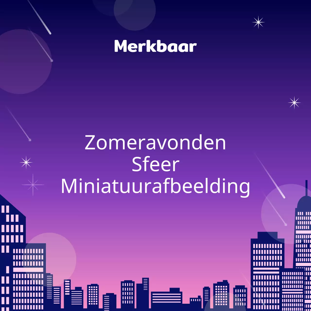 Miniatuuraankondiging voor een trendy zomeravond in paars en roze