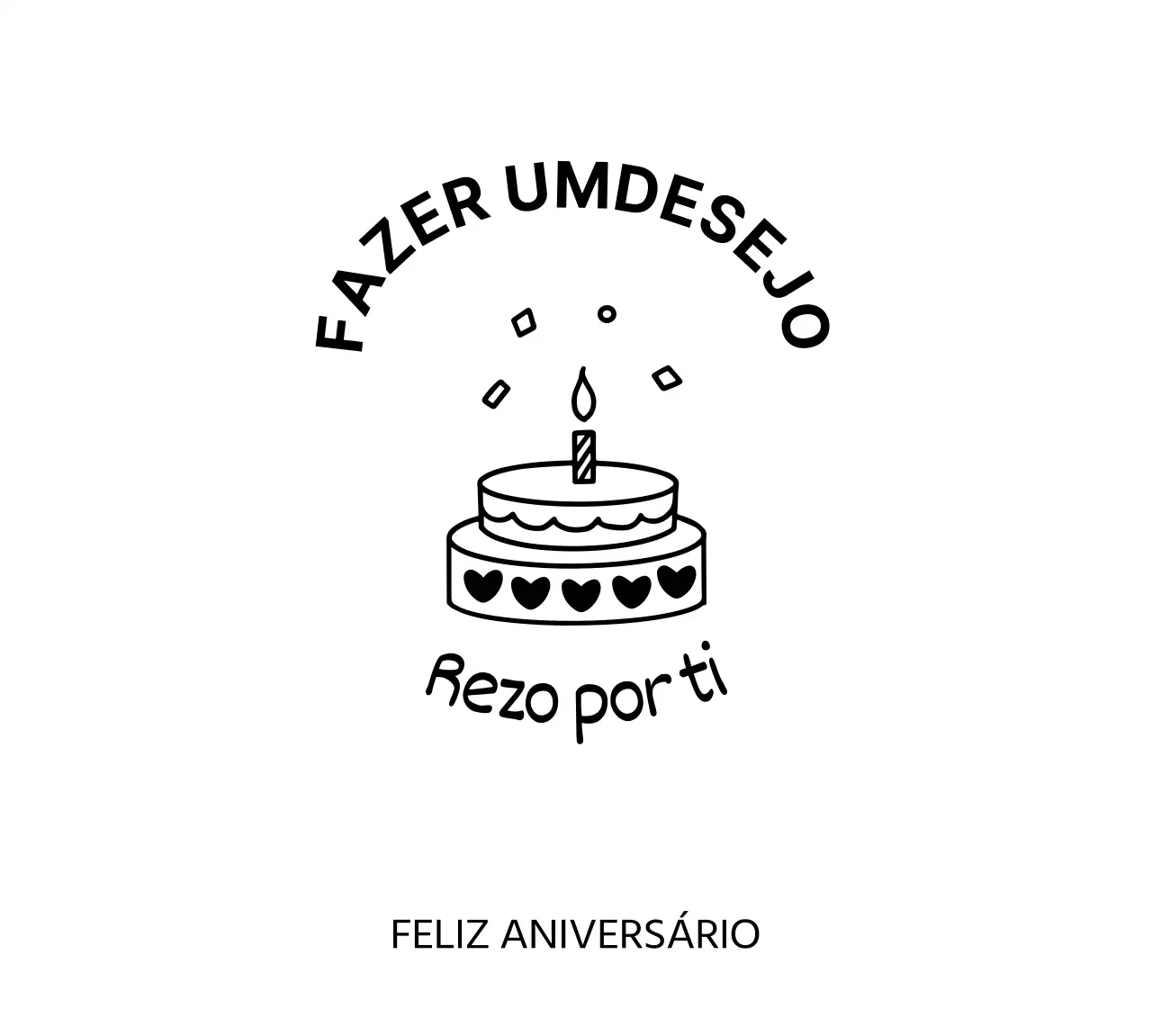 Feliz aniversário desenhado à mão com um toque giro
