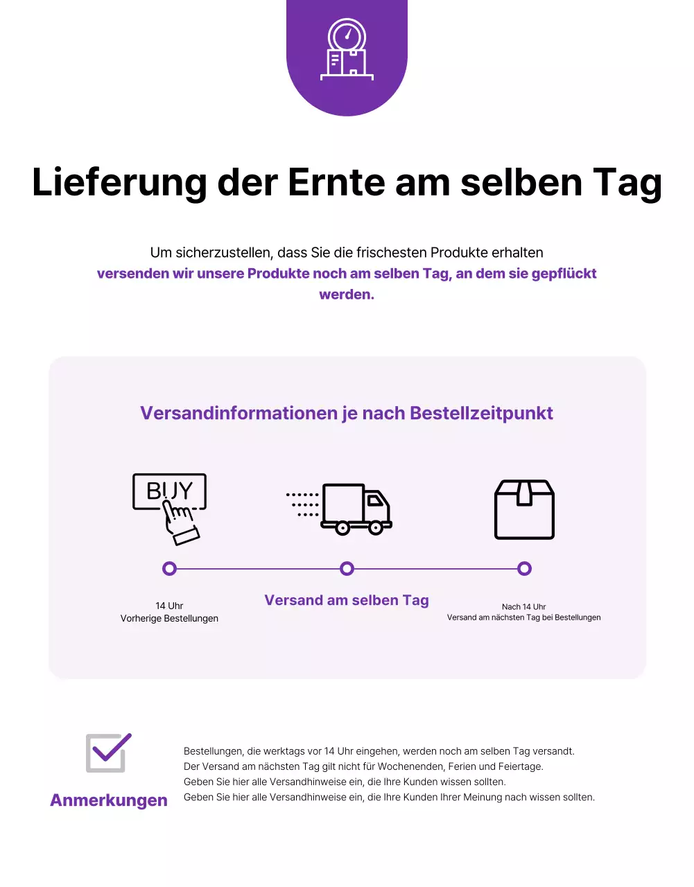 Förderung einfacher, saisonaler Obsttrauben in Lila und Mauve