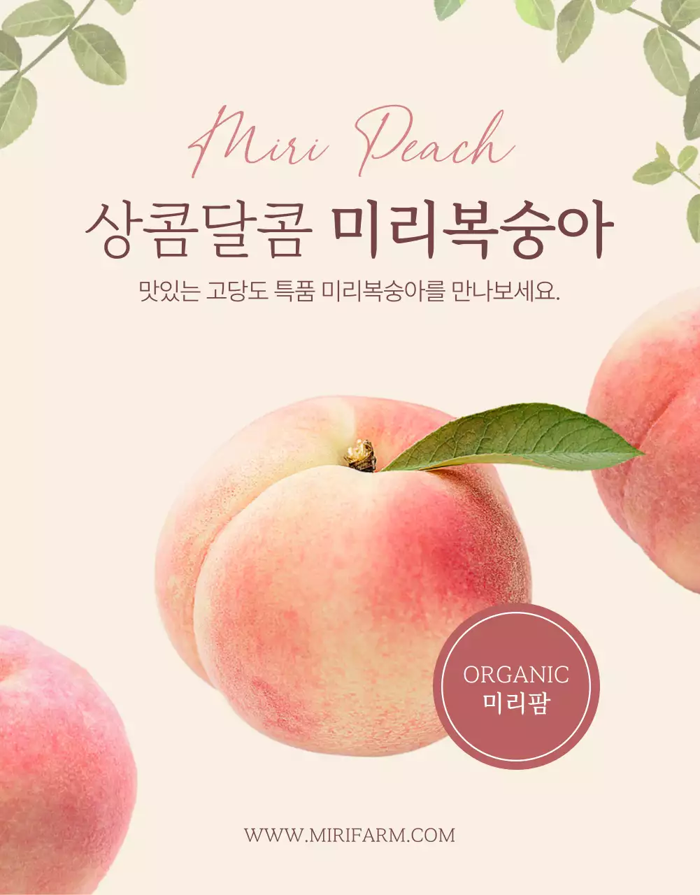 아이보리색의 심플한 과일 홍보