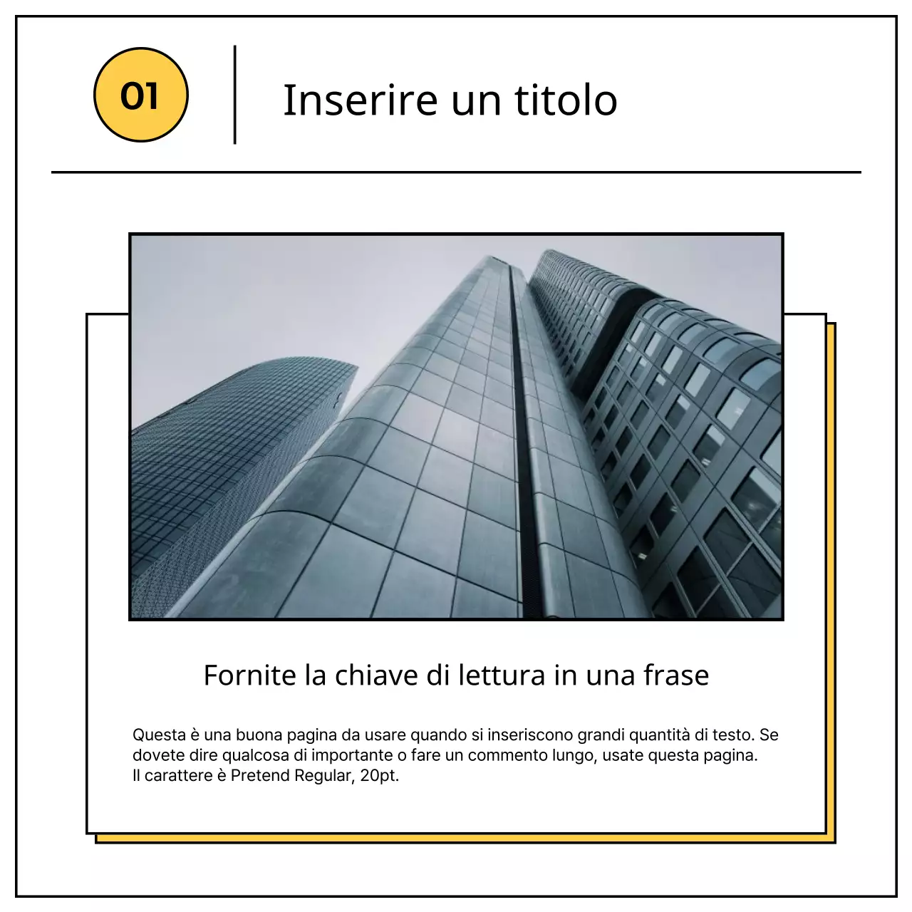 Un semplice prospetto aziendale giallo e nero