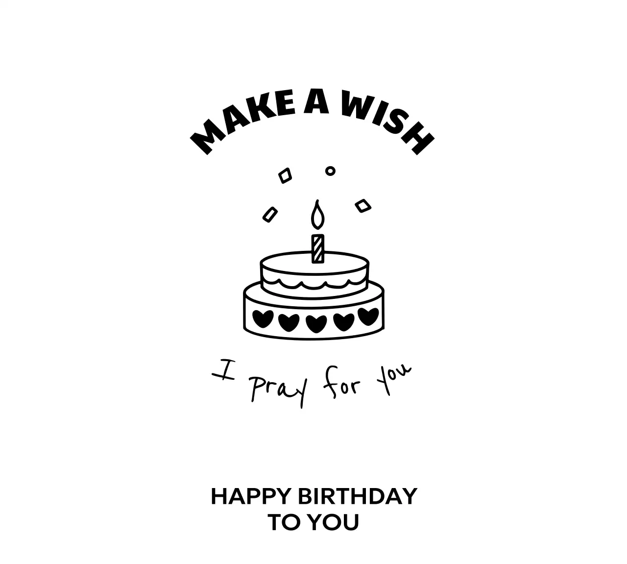 手描きかわいい感じの誕生日祝いの記念