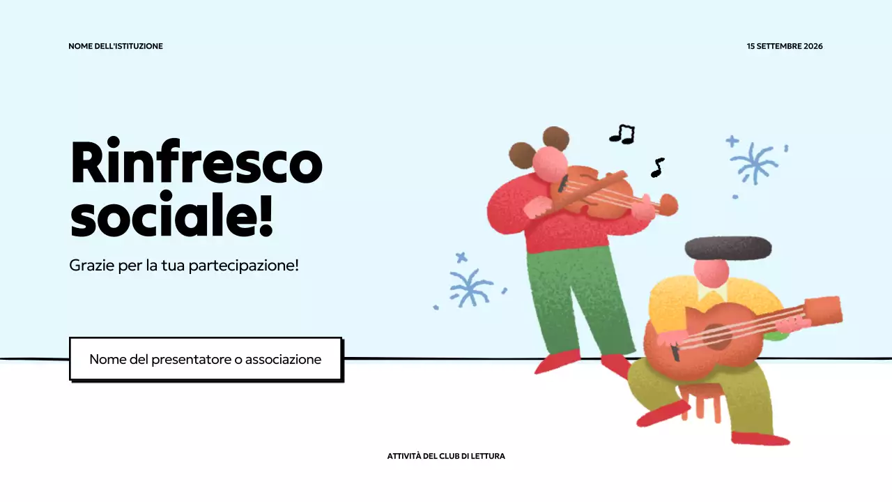 Semplice presentazione del club del libro in azzurro e giallo