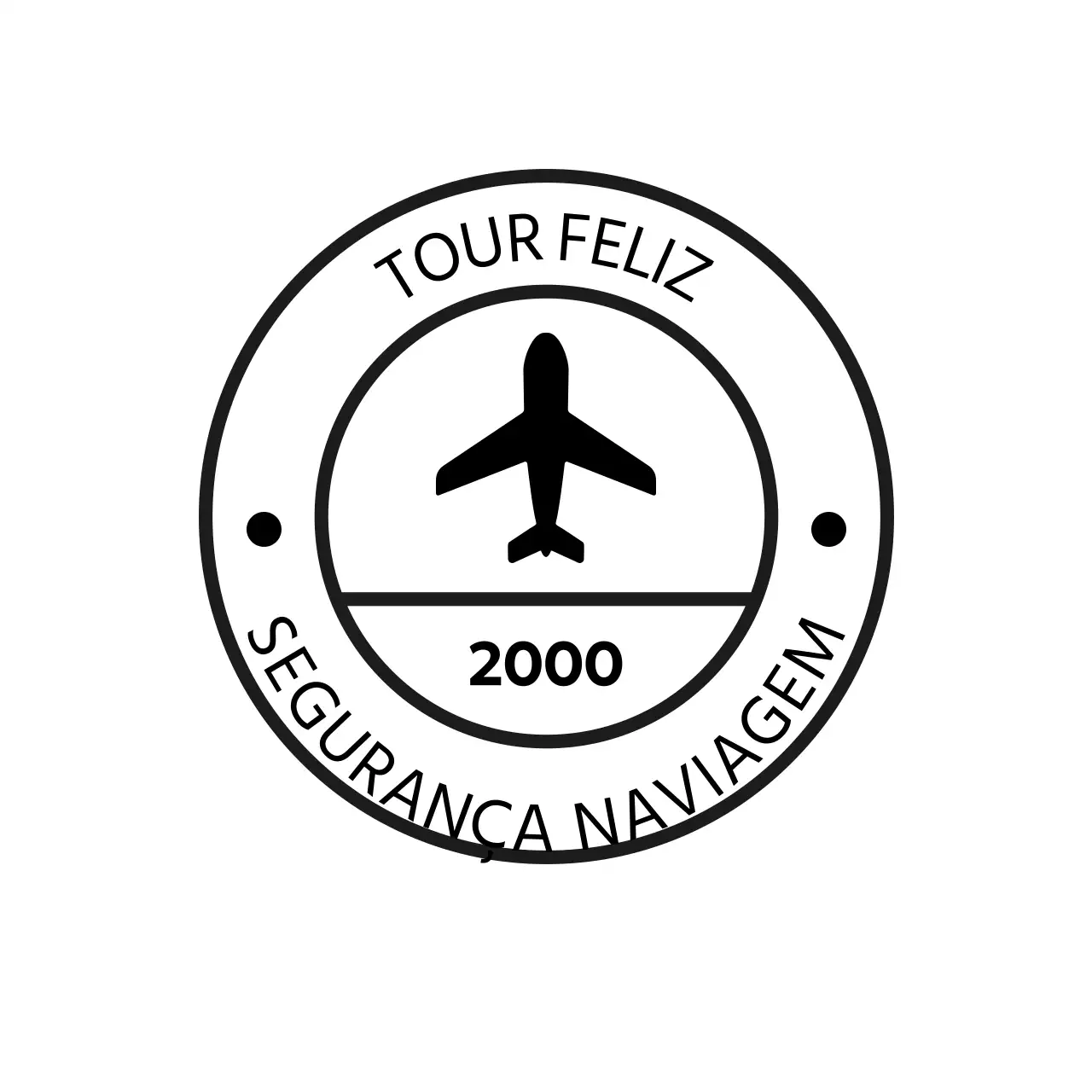 Logótipo promocional de viagem simples sob a forma de um selo