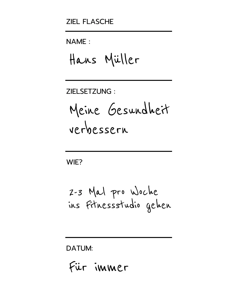 Ein Plan zur Verbesserung der Gesundheit mit einem sauberen Layout