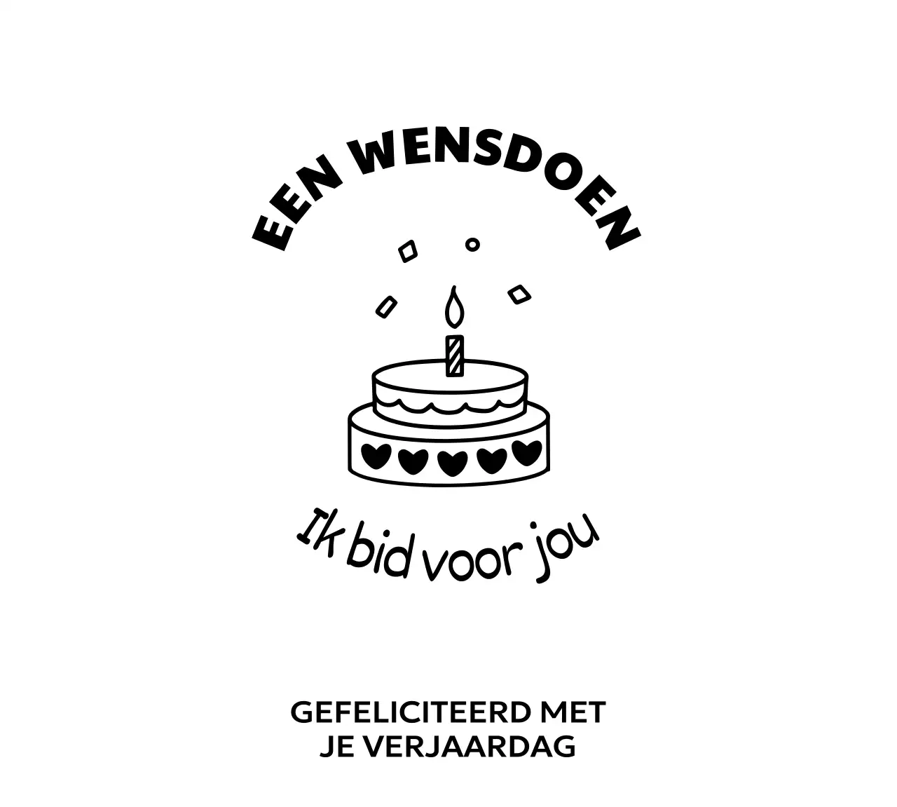 Handgetekende gelukkige verjaardag met een schattig tintje