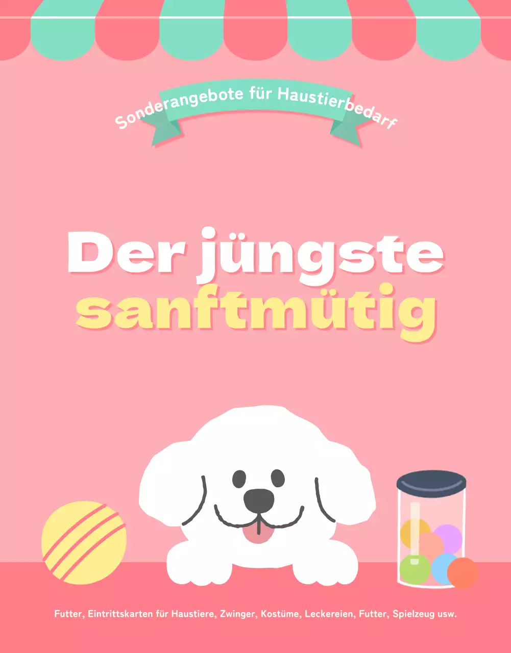 Eine Sammlung von niedlichen Haustierartikeln in Rosa