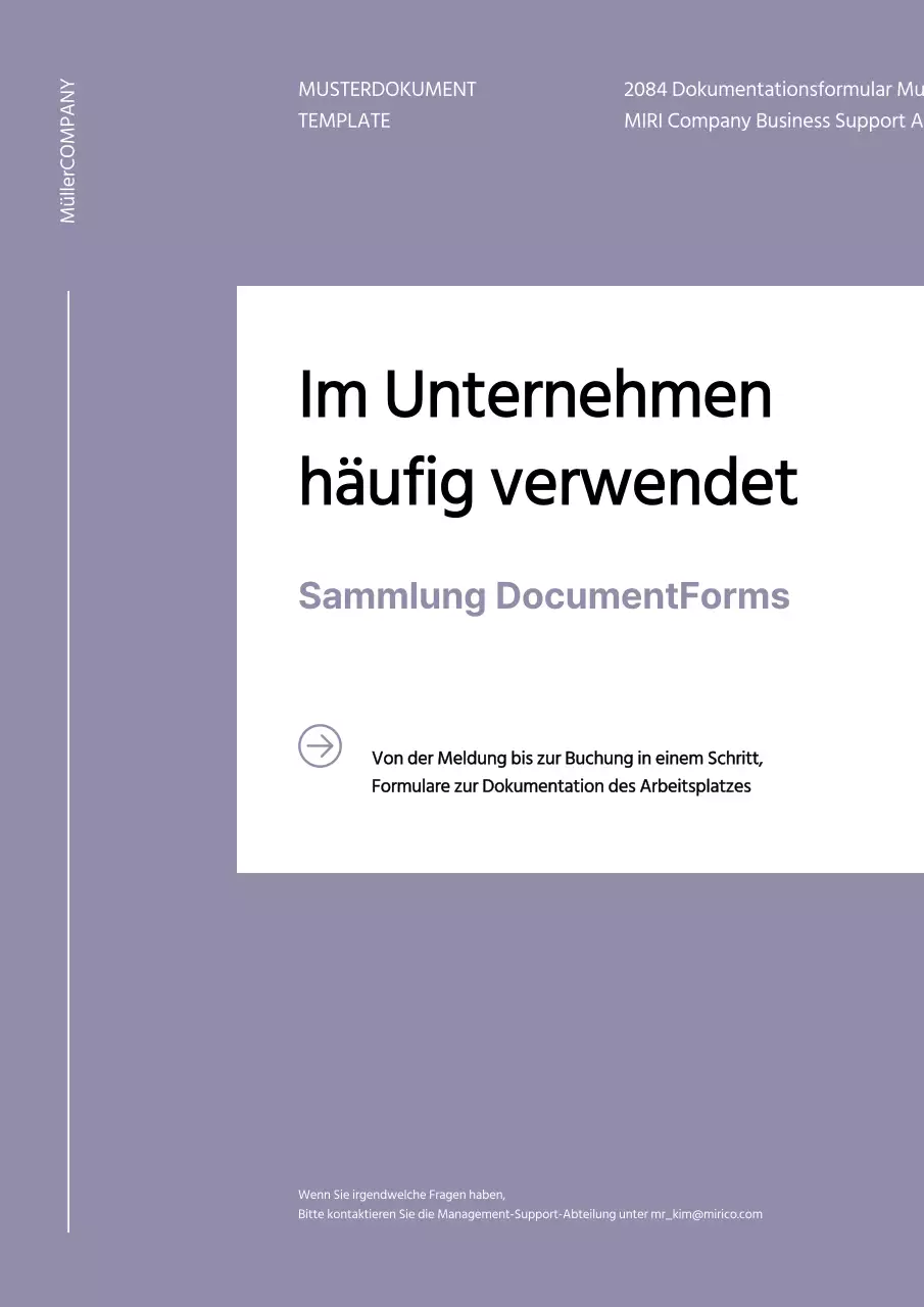 Einfache Unternehmensdokumentenvorlage in lila und weiß
