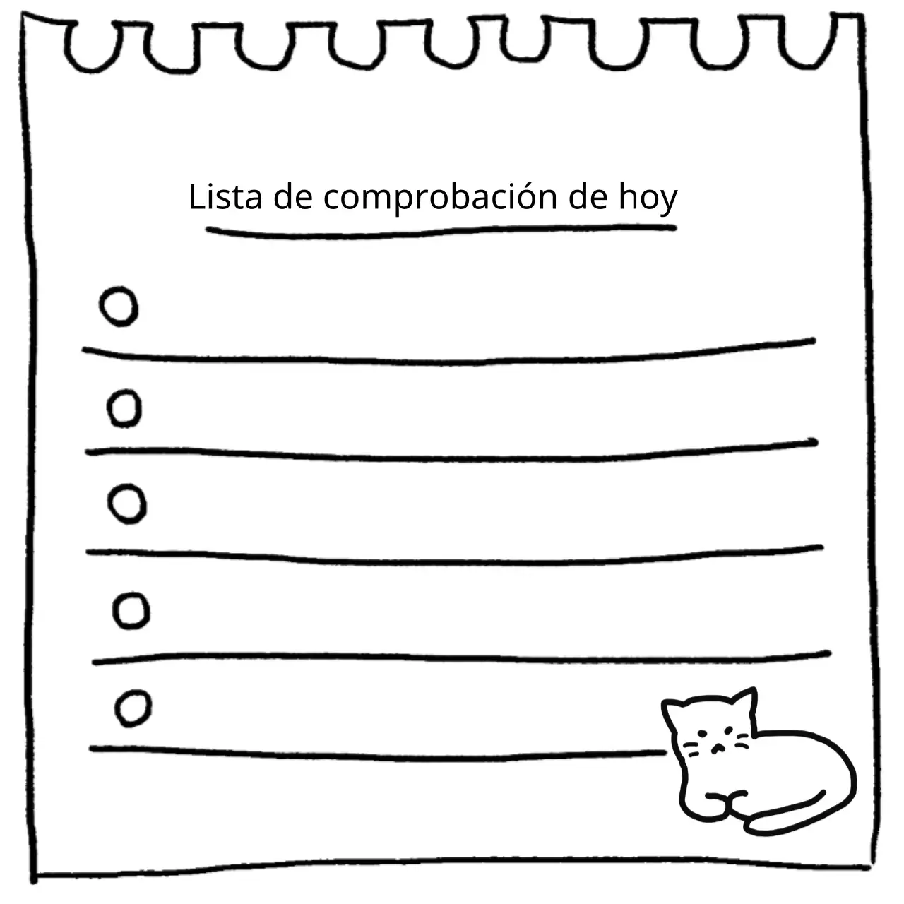Lista de comprobación de Cute Today