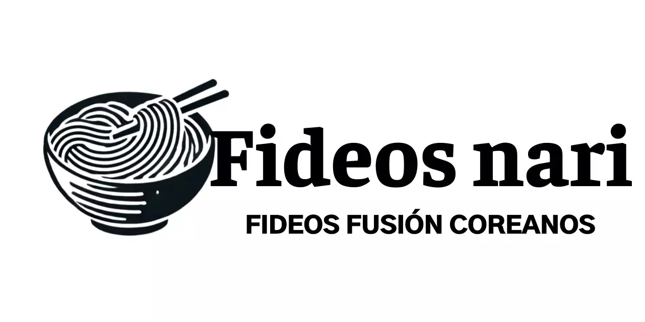 Logotipo de restaurante coreano Noodles con ilustración