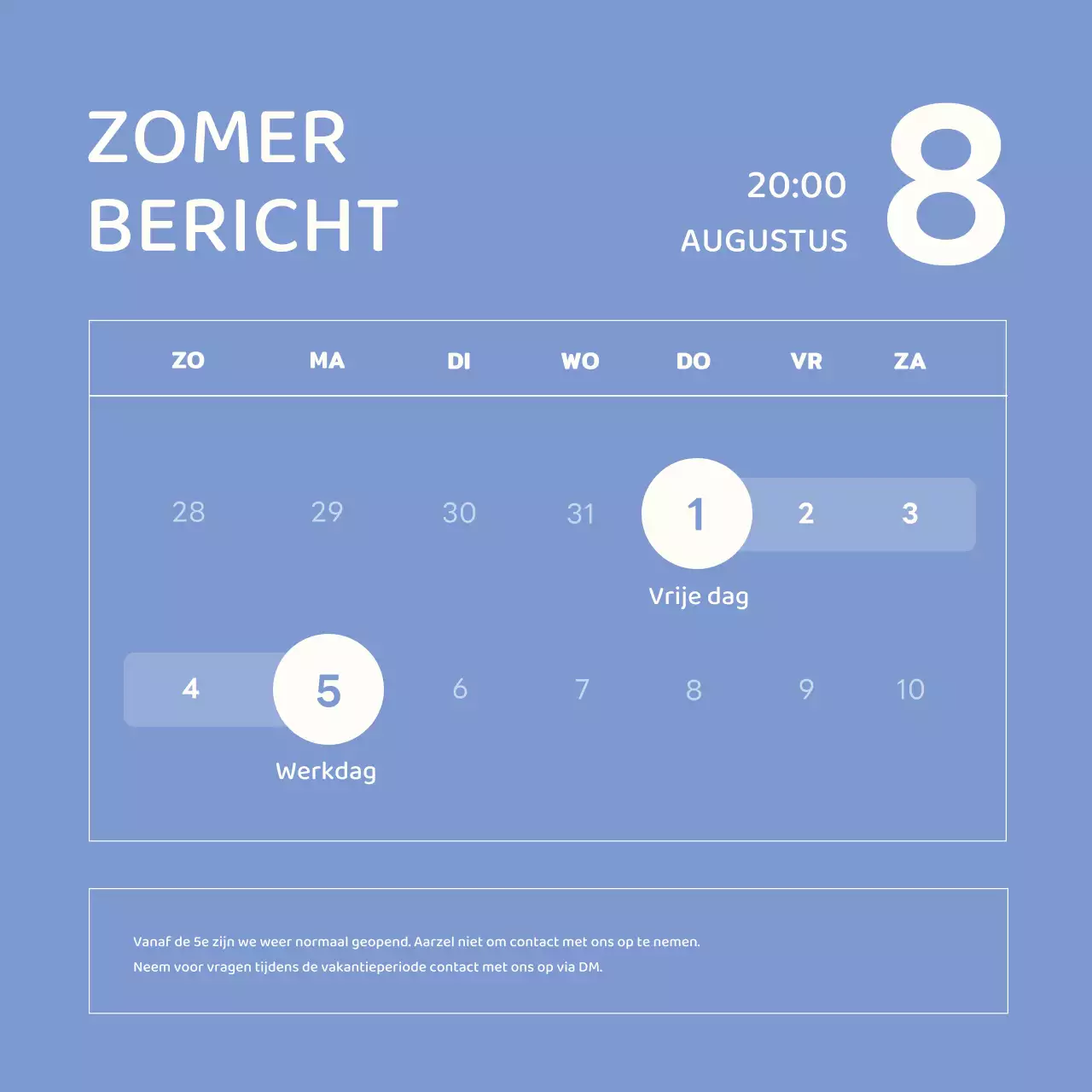 Eenvoudige paarse en witte zomerse vakantiedata.