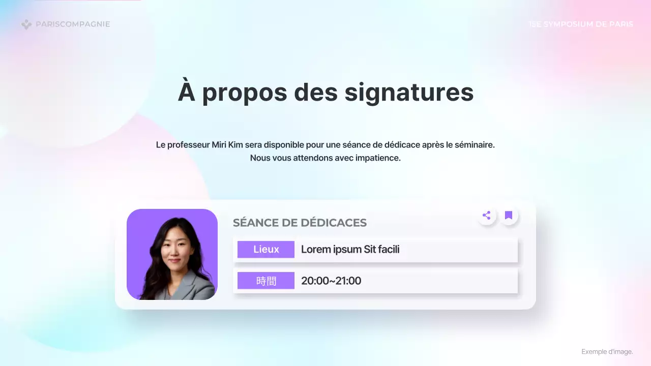 Présentations d'orateurs très tendance en bleu clair et rose