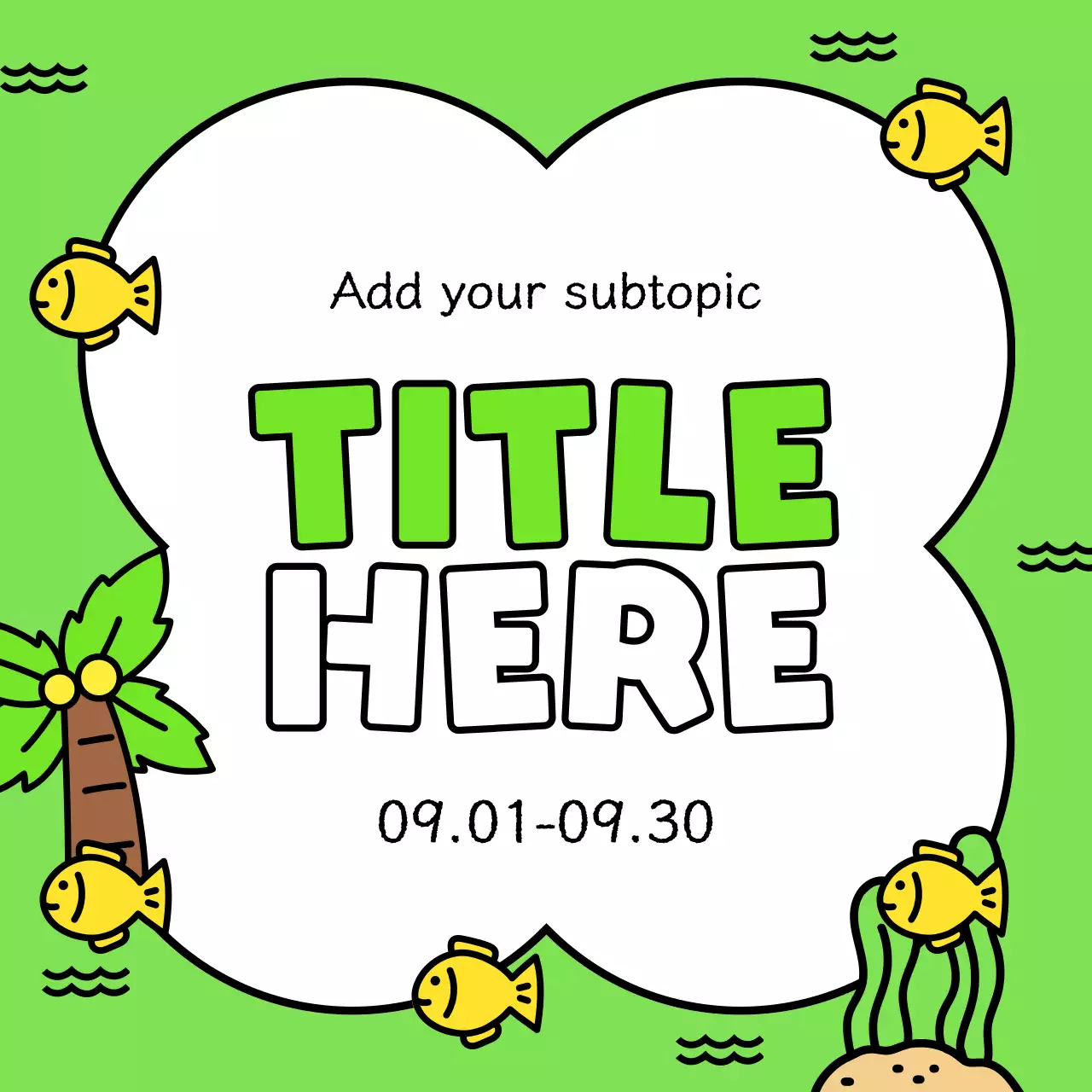 A pretty yellow and light blue summertime event ad