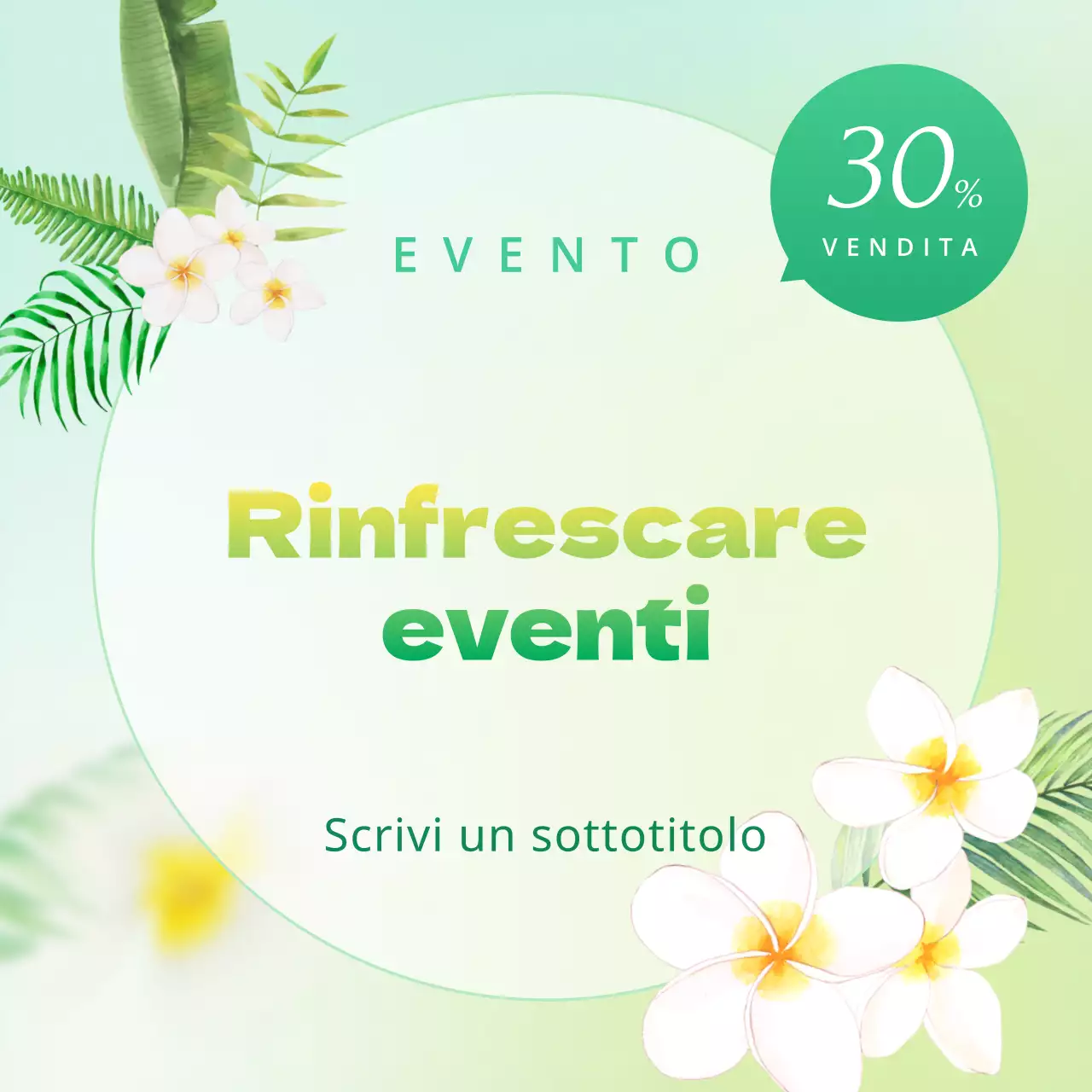 Copertina con sfondo floreale in stile tropicale nei colori menta e rosa caldo