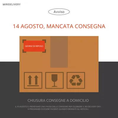 Un semplice avviso di giorno di riposo del corriere rosso e marrone