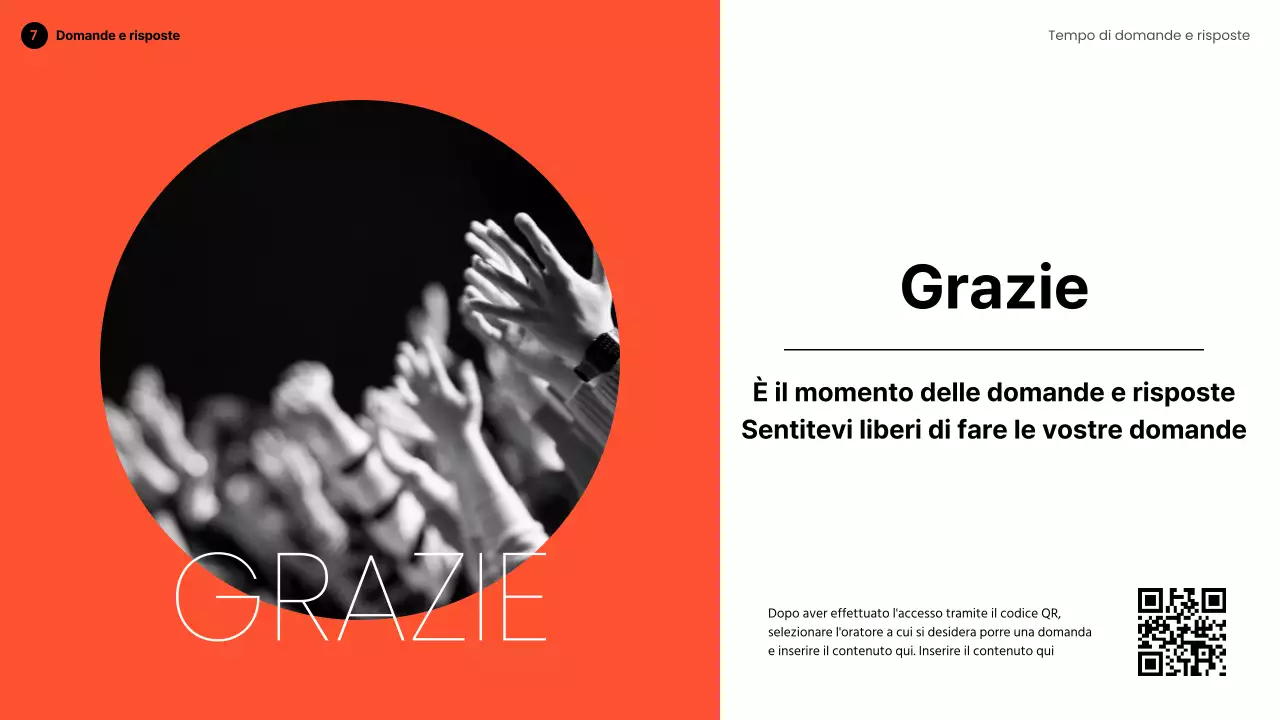 Moderno talk deck per altoparlanti in arancione e in bianco e nero