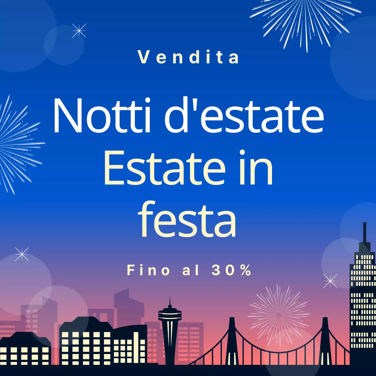 Annuncio in miniatura per una serata estiva di tendenza in viola e rosa