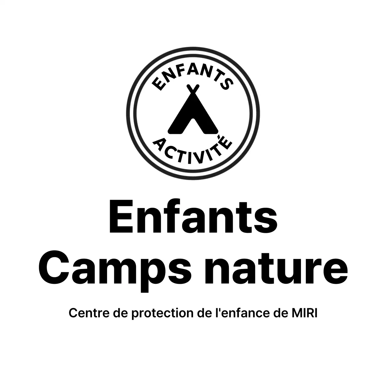 Logo minimaliste d'un camp de découverte de la nature