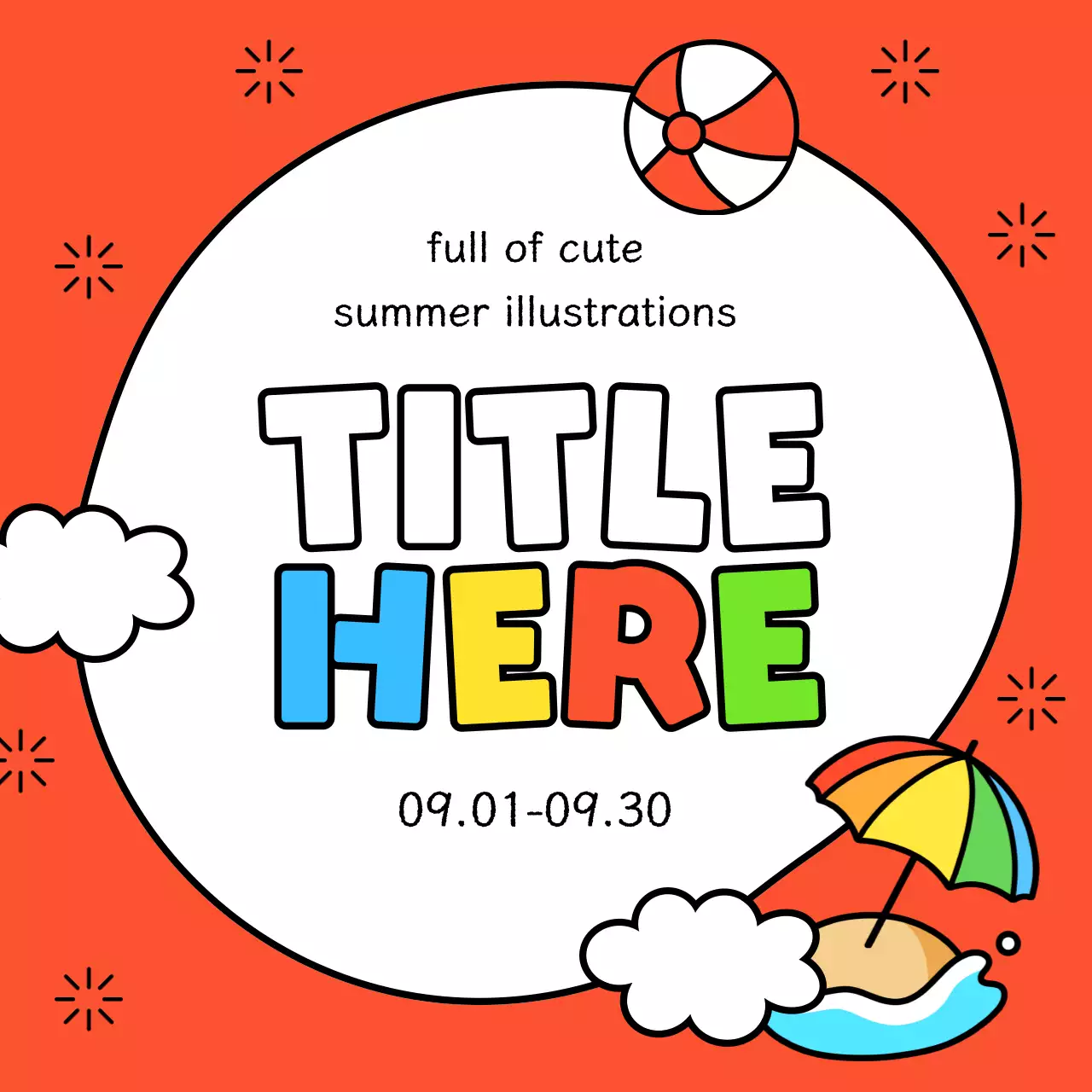 A pretty yellow and light blue summertime event ad