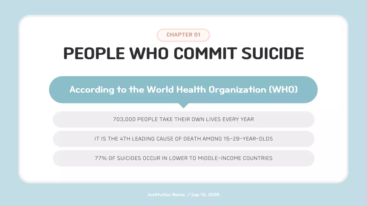 블루 심플 정신 건강 가이드 프레젠테이션