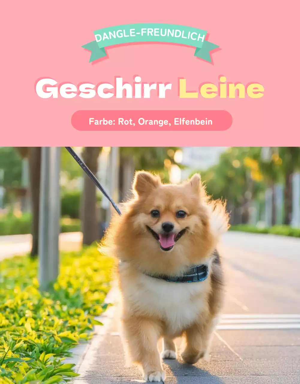 Eine Sammlung von niedlichen Haustierartikeln in Rosa