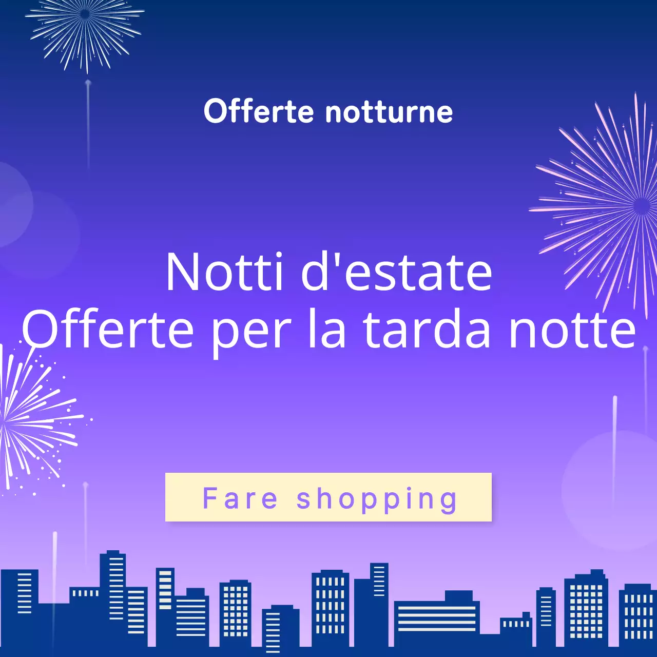 Annuncio in miniatura per una serata estiva di tendenza in viola e rosa