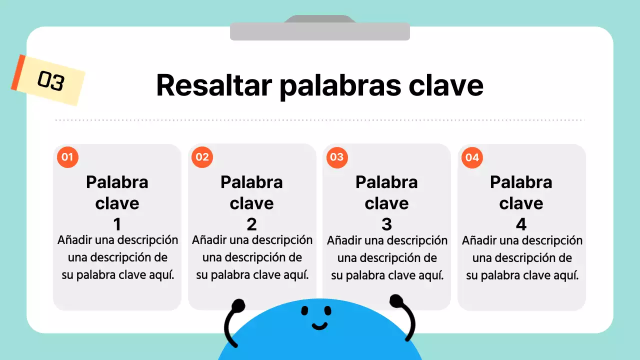 Una sencilla y bonita guía en azul claro y blanco