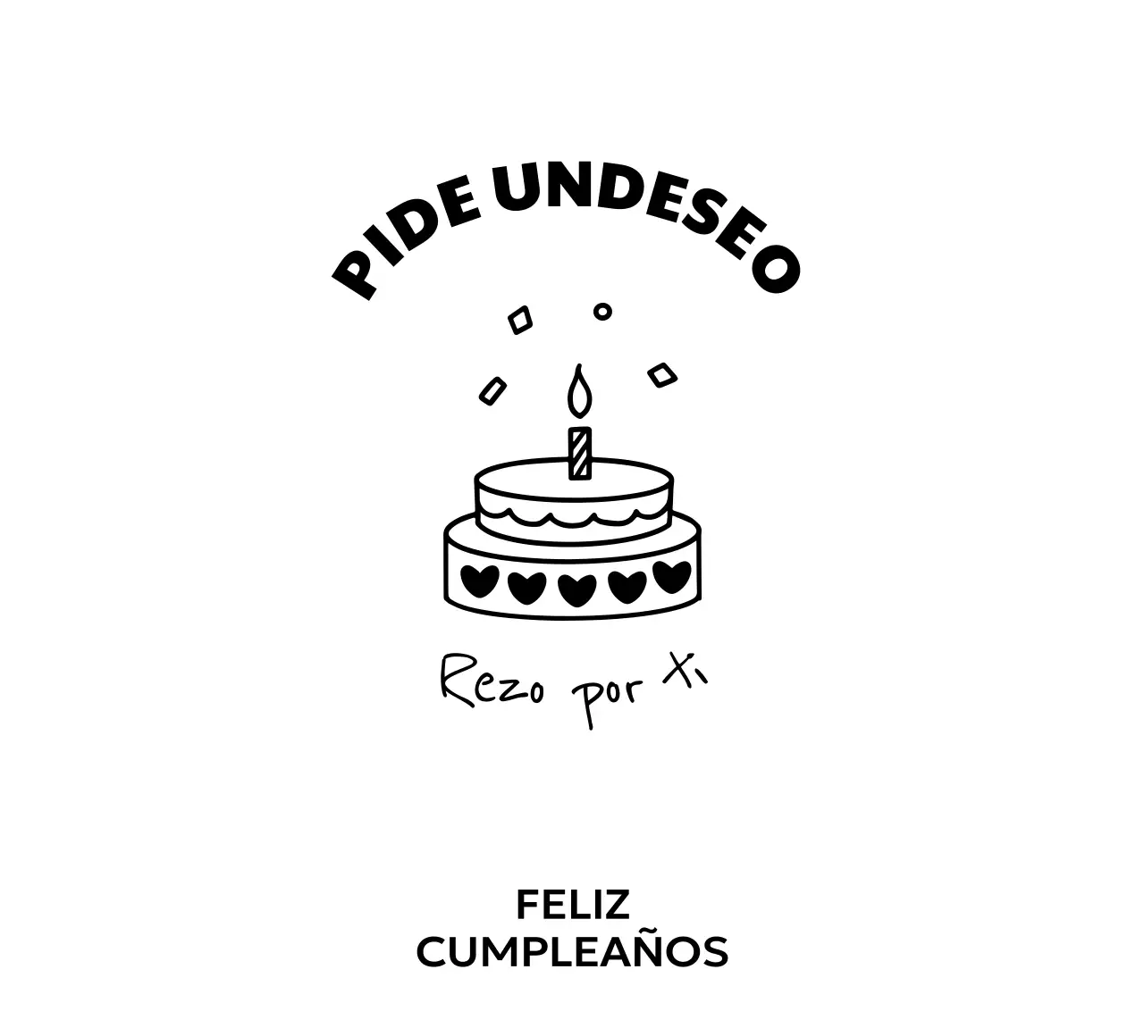 Cumpleaños feliz dibujado a mano con un toque simpático